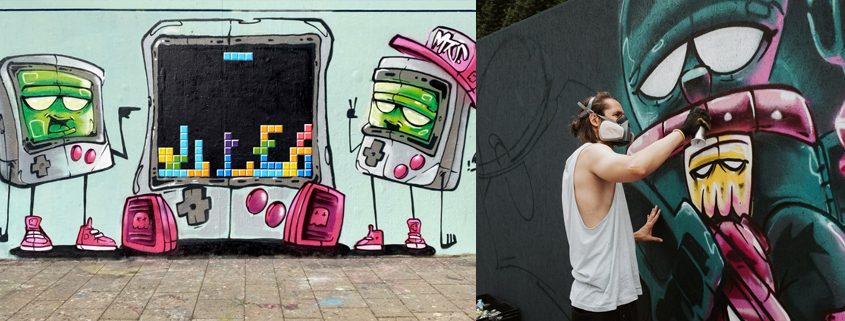 Graffitikurs bei studio linea in den Sommerferien im 7. Bezirk